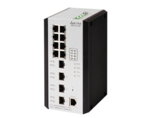 [Сетевое оборудование] ELTEX MES3710P Ethernet-коммутатор 8 портов 10/100/1000BASE-T (PoE/PoE+), 4 порта 100BASE-FX/1000BASE-X (SFP), L3