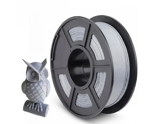 [Совместимые картриджи] Филамент NVPRINT PLA+ Silver для 3D печати диаметр 1.75мм  длина 330 метров  масса 1 кг