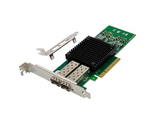 [ORIENT - Сетевые карты] ORIENT XWT-INT520PE8 2SFP+, Сетевая карта PCI-Ex8 v2.0 2xSFP+ 10Gbps Server NIC, Intel 82599ES chipset, 10/1 Гбит/с, 2 планки крепления в комплекте (33298)
