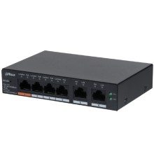 DAHUA DH-CS4006-4GT-60 4-портовый гигабитный PoE коммутатор с функцией облачного управления, 4xRJ45 100Mb, 2xRJ45 1Gb uplink, суммарно 60Вт, коммутация 12Гбит/с, МАС-таблица 8К