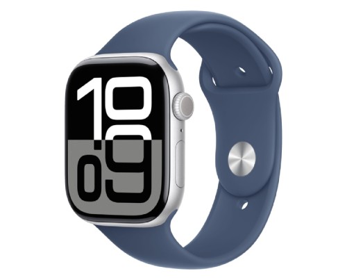 [Умные часы] Apple Watch Series 10 42mm Silver Aluminium Case with Denim Sport Band - S/M (MWWA3ZP/A)