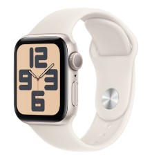Apple Watch SE (2024) 40mm Starlight Aluminium Case with Starlight Sport Band - S/M (MXEF3LL/A)