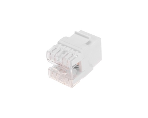 [Розетки и патч-панели] Rexant (02-0060) Модуль Keystone Jack RJ-45(8P8C), UTP неэкранированный, CAT 5e, тип 180 градусов, белый PRO