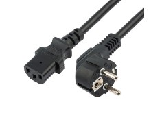 Rexant (11-1138) Шнур сетевой, вилка угловая СЕЕ 7/7(Schuko) - разъем IEC 320 C13, кабель 3x1,5 мм?, длина 1,5 метра, черный (PVC пакет)