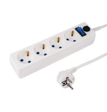 PROconnect (11-7226) Сетевой фильтр STANDARD 4 гнезда, 1,5м, 3х0,75мм?, с/з + автовыкл., белый