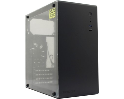 [Корпуса] Zircon Корпус Mozart BK без БП (Midi Tower,ATX, Черный., Зак. стекло, 1*USB3.0, 1*USB2.0, 1*92мм)