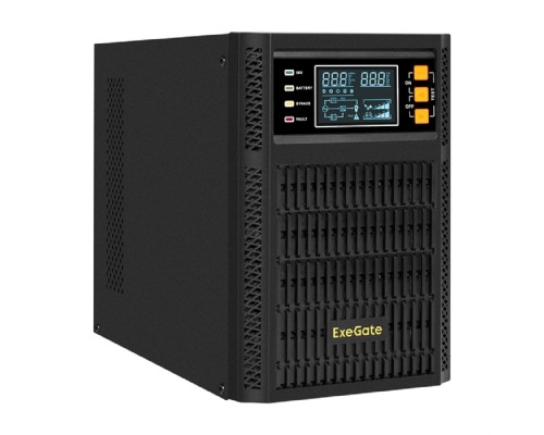 [ИБП] Exegate EX296948RUS ИБП On-line ExeGate PowerExpert TL-2000.LCD.AVR.3SH.USB.RS232.SNMP <2000VA/2000W, On-Line, PF=1, LCD, 3*Schuko, RS232, USB, SNMP-slot, встроенные батареи 12V 7.2Ah - 4шт, Tower, ме