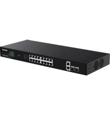 TENDA TEG1120P-16-250W Коммутатор неуправляемый PoE, 18 портов, 18x1 Гбит/с, PoE 16х30 Вт (до 250Вт),  SFP 2x1 Гбит/с, установка в стойку