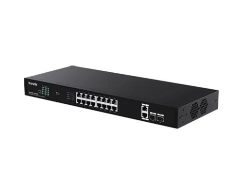 [Сетевое оборудование] TENDA TEG1120P-16-250W Коммутатор неуправляемый PoE, 18 портов, 18x1 Гбит/с, PoE 16х30 Вт (до 250Вт),  SFP 2x1 Гбит/с, установка в стойку