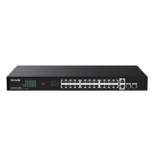 TENDA TEG1128P-24-250W Коммутатор неуправляемый PoE, 26x1 Гбит/с, PoE 24х30 Вт (до 230Вт), SFP 2х1 Гбит/с, установка в стойку