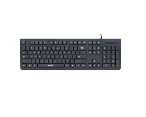 [Клавиатуры Filum] Клавиатура Filum FL-KB20-BK USB 104 кл., мембранная, черная, Windows XP/Vista/7/8/10, MacOS	