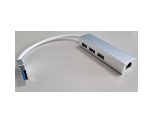 [Контроллер] Bion переходник USB3.0 -> RJ-45/3*USB3.0, 1000mbps, алюминиевый корпус, 20 см [BXP-USBA-LAN-USB]