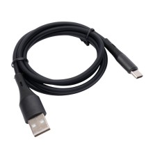 Cablexpert Кабель USB2.0 AM/Type-C, 3А, 18Вт, QC3.0, силиконовый, медь, 1м, черный, пакет (CC-USB2S-AMCM-1M-BK)