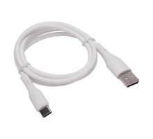 Cablexpert Кабель USB2.0 AM/Type-C, 3А, 18Вт, QC3.0, силиконовый, медь, 1м, белый, пакет (CC-USB2S-AMCM-1M-W)