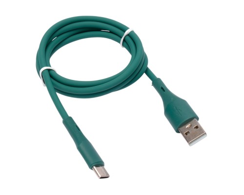 [кабели] Cablexpert Кабель USB2.0 AM/Type-C, 3А, 18Вт, QC3.0, силиконовый, медь, 1м, зеленый, пакет (CC-USB2S-AMCM-1M-GN)
