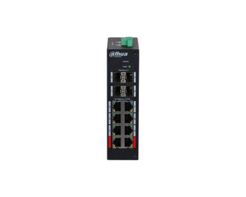 [Коммутаторы] Dahua DH-HS4412-8ET-120 12-портовый управляемый коммутатор с PoE, промышленное исполнение  8 RJ45 10/100Мбит/с, 4 SFP 1000Мбит/с (uplink); до 120Вт; на DIN-рейку