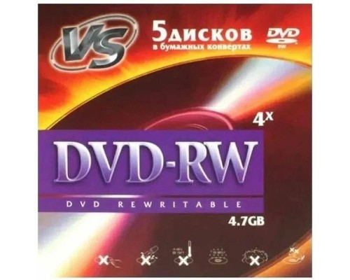 [Диск] VS DVD-RW 4,7 GB 4x конверт/5 (620786)