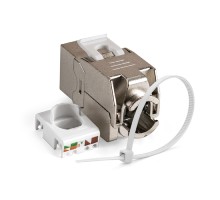 Exegate EX297344RUS Модуль-вставка Keystone Jack RJ-45 ExeGate KJ-8P8C-SH-C6-180-TL (Кат.6, экранированная, 180 градусов, IDC Toolless (без инструмента))