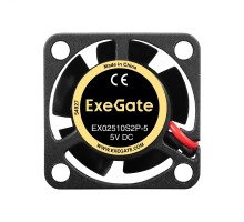 Exegate EX295187RUS Вентилятор 5В DC ExeGate EX02510S2P-5 (25x25x10 мм, Sleeve bearing (подшипник скольжения), 2pin, 10000RPM, 22dBA)