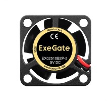 Exegate EX295189RUS Вентилятор 5В DC ExeGate EX02510B2P-5 (25x25x10 мм, 2-Ball (двойной шарикоподшипник), 2pin, 10500RPM, 22.5dBA)