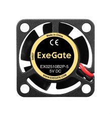 Exegate EX295189RUS Вентилятор 5В DC ExeGate EX02510B2P-5 (25x25x10 мм, 2-Ball (двойной шарикоподшипник), 2pin, 10500RPM, 22.5dBA)