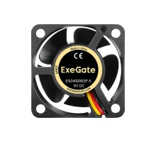 Exegate EX295196RUS Вентилятор 5В DC ExeGate EX04020S3P-5 (40x40x20 мм, Sleeve bearing (подшипник скольжения), 3pin, 5000RPM, 22dBA)