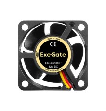 Exegate EX297016RUS Вентилятор 12В DC ExeGate EX04020B3P (40x40x20 мм, 2-Ball (двойной шарикоподшипник), 3pin, 6300RPM, 28dBA)
