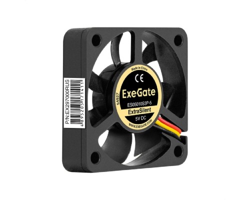 [Вентиляторы] Exegate EX297018RUS Вентилятор 12В DC ExeGate ExtraSilent ES05010S3P (50x50x10 мм, Sleeve bearing (подшипник скольжения), 3pin, 5000RPM, 28dBA)