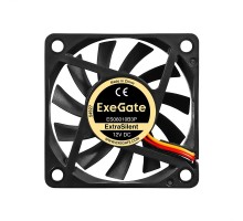 Exegate EX297026RUS Вентилятор 12В DC ExeGate ExtraSilent ES06010B3P (60x60x10 мм, 2-Ball (двойной шарикоподшипник), 3pin, 2000RPM, 16dBA)