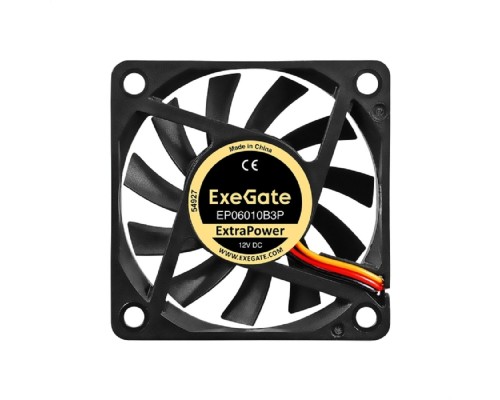 [Вентиляторы] Exegate EX297028RUS Вентилятор 12В DC ExeGate ExtraPower EP06010B3P (60x60x10 мм, 2-Ball (двойной шарикоподшипник), 3pin, 3000RPM, 24dBA)