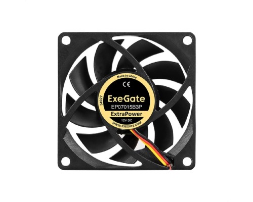 [Вентиляторы] Exegate EX297041RUS Вентилятор 12В DC ExeGate ExtraPower EP07015B3P (70x70x15 мм, 2-Ball (двойной шарикоподшипник), 3pin, 3000RPM, 28dBA)