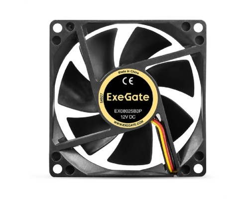 [Вентиляторы] Exegate EX297048RUS Вентилятор 12В DC ExeGate EX08025B3P (80x80x25 мм, 2-Ball (двойной шарикоподшипник), 3pin, 2000RPM, 19dBA)
