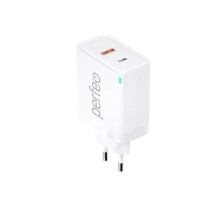 PERFEO Сетевое зарядное устройство с двумя разъемами USB-A+TYPE-C, GaN, 45W, белый (I4663)