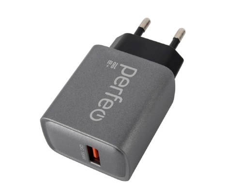 [Аксессуар] PERFEO Сетевое зарядное устройство с разъемом USB, QC3.0, 18W, серый (I4667)