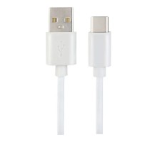 PERFEO Кабель USB A вилка - C вилка, 2.4A, белый, силикон, длина 1 м., ELASTIC (U4717)