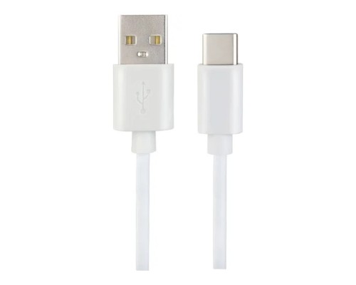 [кабели] PERFEO Кабель USB A вилка - C вилка, 2.4A, белый, силикон, длина 1 м., ELASTIC (U4717)