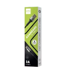PERFEO Кабель USB A вилка - C вилка, 3A, черный, длина 1 м., AVANGARD (U4714)