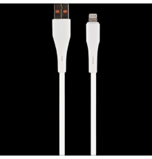 PERFEO Кабель USB A вилка - Lightning вилка, 2.4A, белый, силикон, длина 1 м., ELASTIC (I4338)