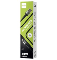 PERFEO Кабель USB A вилка - Lightning вилка, 30W, черный, длина 1 м., AVANGARD (I4335)