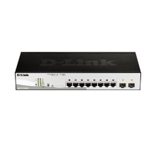 D-Link DGS-1210-08P/G3A Настраиваемый L2 коммутатор с 8 портами 10/100/1000Base-T и 2 портами 1000Base-X SFP (8 портов PoE 802.3af/at, PoE-бюджет 65 Вт)