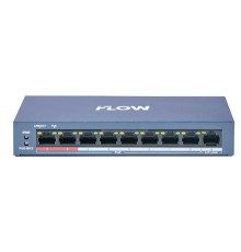 iFLOW F-SW-EU209POE-V/L L2, неуправляемый, 8 портов, 1 uplink порт 10/100M RJ45, 802.3af/at, бюджет PoE 60 Вт, поддержка режима передачи до 300м,10Мб/с, CAT6; защита от перенапряжения 6 кВ