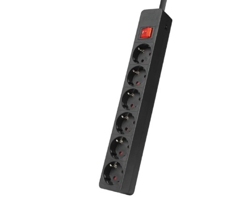 [Filum] Filum Сетевой фильтр FL-SP6-3.0M-16, 4000 Вт., 6 розеток, защитные шторки, шнур 3.0 м., черный {00-01099765}