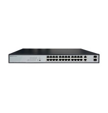 ORIGO OS2228P/370W/B1A Конфигурируемый PoE-коммутатор 24x1000Base-T PoE+, 2x1000Base-T, 2x1000Base-X SFP, PoE-бюджет 370 Вт, DIP-переключатель