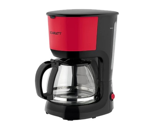 [Чайник] Кофеварка капельная Scarlett SC-CM33013 750Вт красный/черный