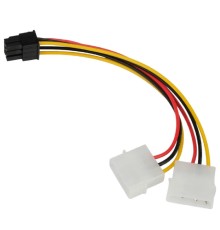 Cablexpert Кабель питания PCIe 2xMolex 3pin(M) / PCIe 6pin(M), 15см, пакет (CC-PSU-63-15CM)