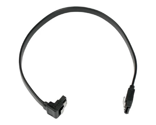 [кабели] Cablexpert Кабель интерфейсный SATA Sata3 7pin / 7pin, угловой, защелка, 30см, черный, пакет (CC-SATAM-DATA90-BL-30CM)