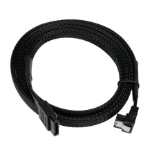 Cablexpert Кабель интерфейсный SATA Sata3 7pin / 7pin, 1м, угловой, защелка, оплетка, черный, пакет (CC-SATAM-DATA90-BLBR-100CM)