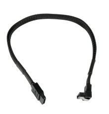 Cablexpert Кабель интерфейсный SATA Sata3 7pin / 7pin, 30см, угловой, защелка, оплетка, черный,пакет (CC-SATAM-DATA90-BLBR-30CM)