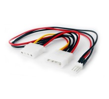 Cablexpert Кабель-разветвитель питания Molex Molex 4pin(M)/Molex 4pin(F)+FAN 3pin,12V,медь,15 см,пак (CC-PSU-5)