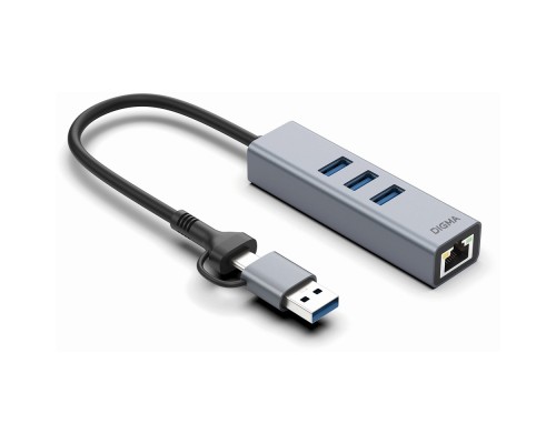 [Опции к ноутбукам] Сетевой адаптер Gigabit Ethernet Digma DLA-GEUCH3 USB 3.0 